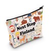 JXGZSO Finnish Trip Gift Next Stop Finland Makeup Bag Finland