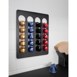 NewGround Designs Capsule Holder for Nespresso Capsules (Pack of 20) - Capsule Dispenser, Capsule Stand, Bracket, Wall Holder No Drilling Required