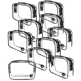 JAVOedge (10 PACK) PVC Transparent Vinyl Zipper Cosmetic, Toiletry Bag (7.1" x 2.1" x 5") Vacation, Bathroom, Storage