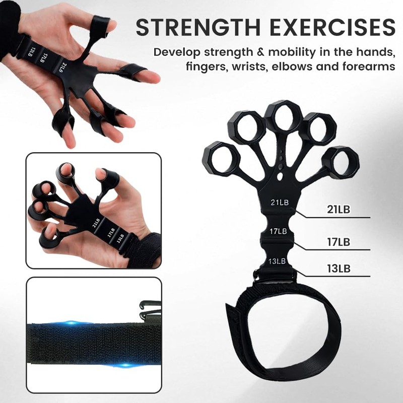 flintronic Grip Strength Trainer, Forearm Strengthener 5-Piece Kit, Hand Exercise