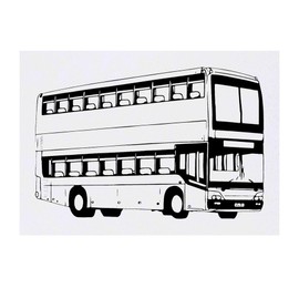 'Double Decker Bus' Temporary Tattoo - Water Resistant, Skin-Safe, Non-Toxic Transfer (TO00074771)