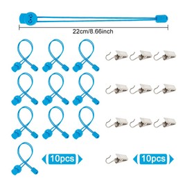 DELORIGIN 10 Set Cross-Stitch Side Clips Blue Adjustable Fabric Fastening Clip, Cross Stitch Fabric Holders Accessories Universal Canvas Clips for Cross Stitch Needlework Embroidery