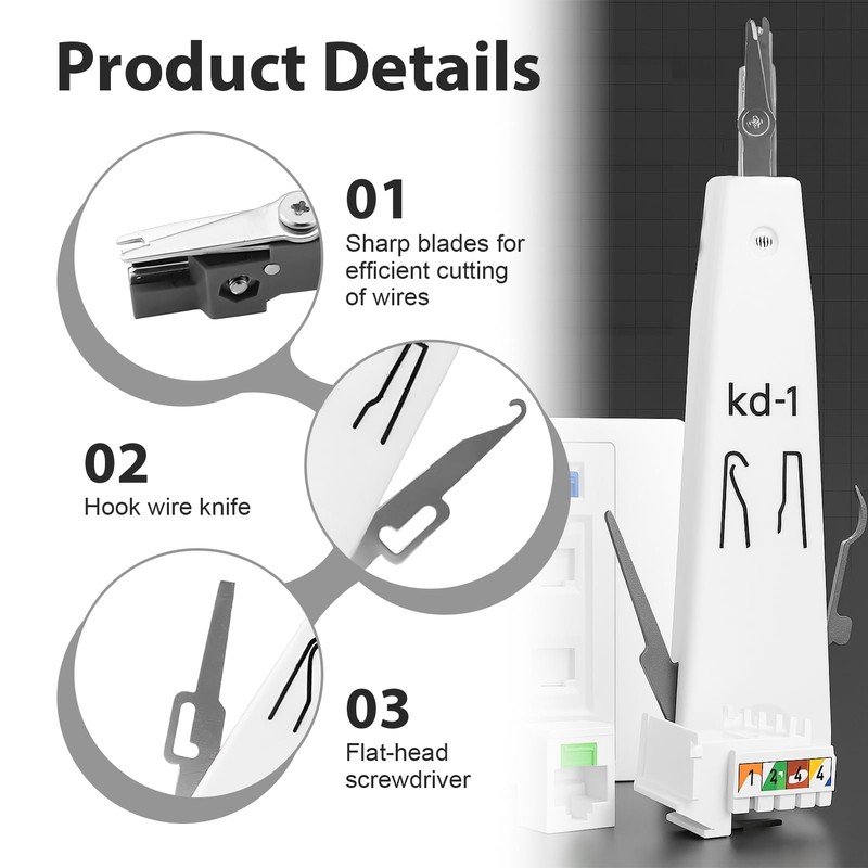 Punch Down Tool, Ethernet Krone Tool for RJ45 Socket Cat5/Cat6/Ca7