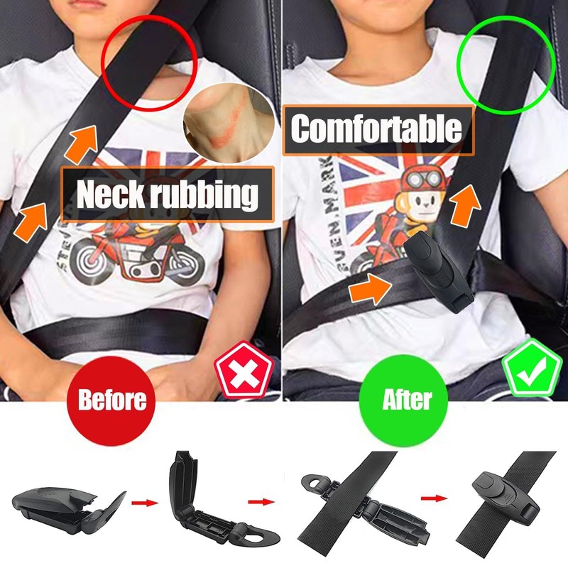 Car Seat Belt Clip, Vehicle Seatbelt Adjuster, Universal Automobile Shoulder