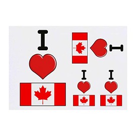 Azeeda 4 x 'I Love Canada' Temporäre Tattoos - Wasserfest, Hautfreundlich & Ungiftig · Transfers in Verschiedenen Größen (TO00053087)