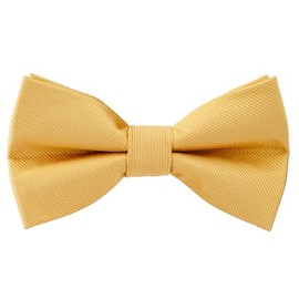 ZENXUS Pre-Tied Bow Ties, Formal Solid Tuxedo Bowties, Sizes for Toddlers, Boys and Youths, Gold