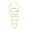 205Pcs Hexagonal Wooden Cutouts 5 Sizes Light Durable Odourless Blank