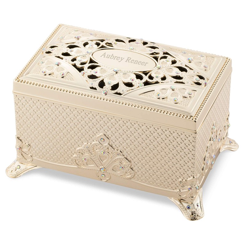 Soft Gold Anastasia Musical Keepsake Box (Free Customization) - Things