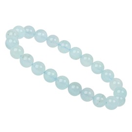 Eledoro PowerBead, Women’s Stretch Bead Bracelet, Made of 8 mm Gemstone Beads, 17 - 18 cm, gemstone, blue