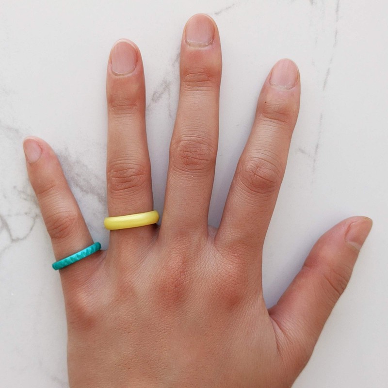 Knot Theory Turquoise Thin Stackable Silicone Ring - 2mm Slim
