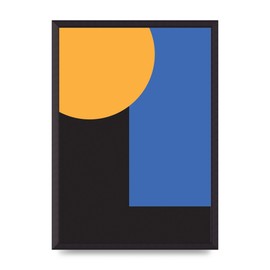 Lithobee - Black Abstract Shapes - Printed Wall Art Design in Sizes A2, A3 & A4 Framed in a Stylish Quality Coloured Frame or Unframed (A2 Black Abraded Frame)