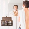 Travel Toiletry Bag for Men, Water-Resistant PU Leather Compact Roll