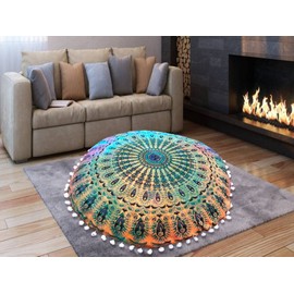 My Dream Carts 22 Inch Floor Pillow “Cover Only” Cushion Covers Pillowcases Tie Dye Mandala Throw Pillows Boho Home Dorms Decor Play Children Pouf Seating Seat (22” Pillow Cover Only, Without Filler)