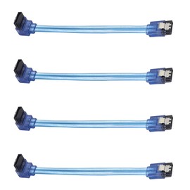 HCFeng 4Pack-Blue SATA 3.0 Cable SATA 3.0 6.0 Gbps 7pin Female to 90 Degree Right Angle Female Data Cable with Locking Latch Support for SSD, HDD, CD/Hard Drive[90 Degree-15CM/5.9INCH]