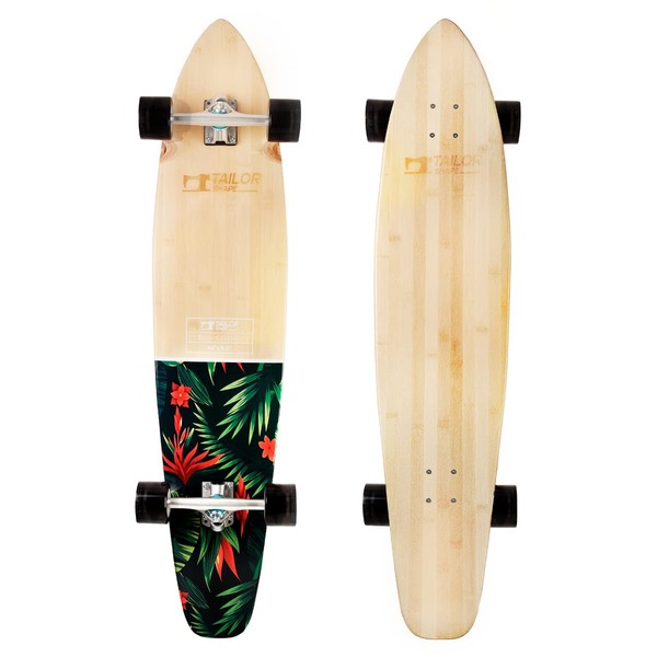 TailorShape Race Clothes 44" Bamboo and Canadian Maple Longboard Skateboard Cruiser Flowers