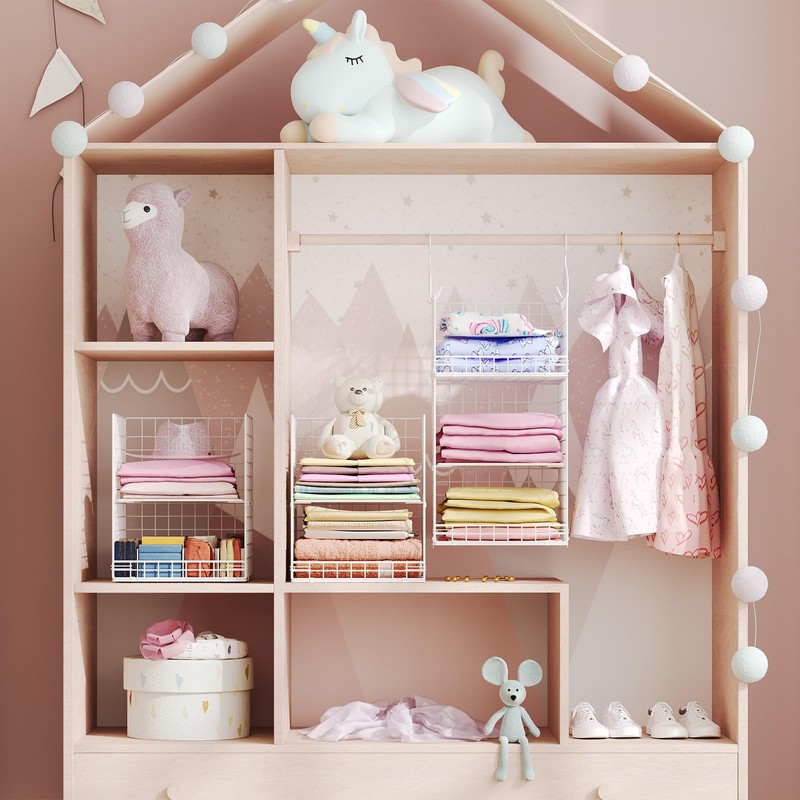 Yuyetuyo ﻿5 Tier Hanging Closet Organizer Separable Hanging Closet Shelves