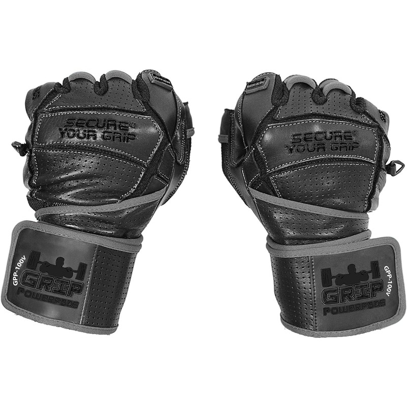 Elite Leather Gym Gloves with Built in 2" Wide Wrist