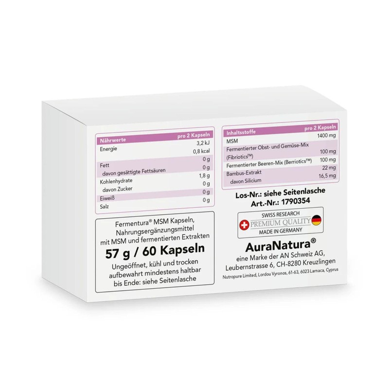 Aura Natura Fermentura MSM (Methylsulfonylmethane) with Fermented Antioxidant Mix -