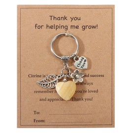 SKIRIFLA Teacher Keychain Christmas Gifts for Women, Daycare Teacher Appreciation Gifts for Women, Kindergarten Preschool Teacher Gifts, Thank You Cute Teacher Gifts - Citrine