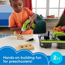 Fisher-Price Preschool Toy Drillin’ Action Tool Set with Sounds, 10 Pieces for Construction Pretend Play Kids Ages 3+ Years
