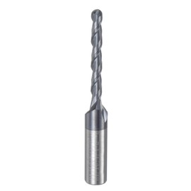 sourcing map Ball Nose End Mill CNC Router Bit, 1/16" Radius 1/4" Shank Solid Carbide TiAlN Coated Upcut Spiral 2 Flutes Cutter Milling Tool, 1/8" Dia 2" Total Length