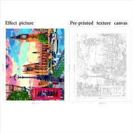 QUITEDEW Paint by Number for Adults Beginner,City Paint by Numbers,Big Ben Paint by Number Suitable for Home Wall Decoration 16x20 Inch