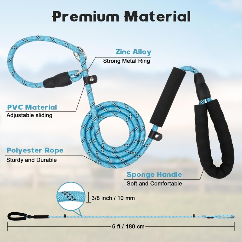 Amrules 6 FT Dog Training Leash Durability No Pull Polyester