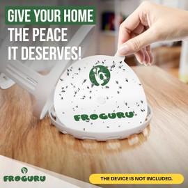 FROGURU Flea Trap Sticky Refill Discs (12-Pack) - Easy to Use & Strong Indoor Dome Flea & Fly Trap Refill Glue Boards for Home. Traps Insects Like Fruit Flies, Bugs, Mosquitoes, Gnats, Moths, etc.