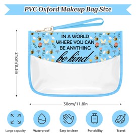 Sazuwu Daily Inspirational Quotes for Women Blue Makeup Bag with Zipper Motivational Friendship Gifts Cosmetic Travel Bag Organizer Encouragement Gifts for Mom Graduation Birthday Present