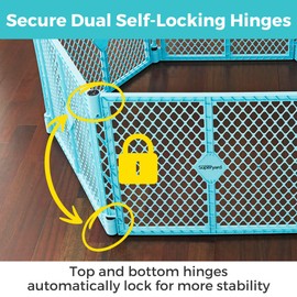 Toddleroo by North States - Superyard Baby Play Yard: Freestanding 6 Panel Baby Playpen - Indoor or Outdoor Use - Made in USA - Encloses Up to 18.5 Square Feet - 26 Inches Tall - Aqua
