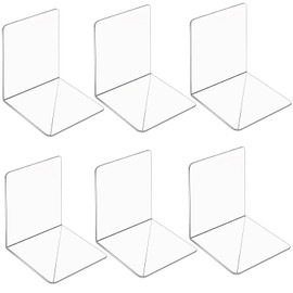 Bookends, Transparent Bookends, Non-Slip Bookends, Book Holder Stands, Decorative, Organize CDs, Files, Desks and Stationery Storage, Acrylic Bookends, Width 3.9 x Height 3.9 x Depth 5.1 inches (10 x