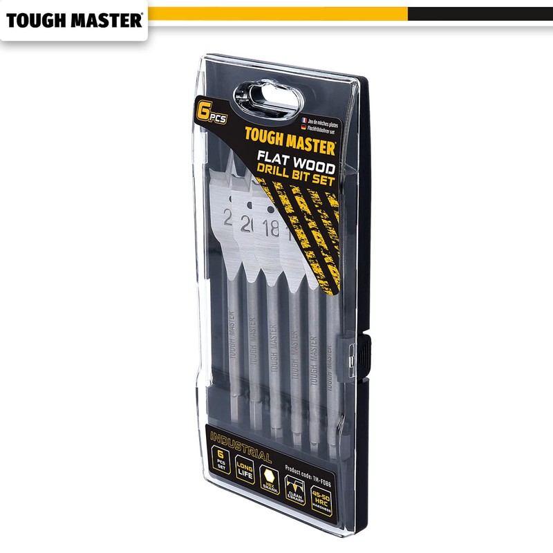 TOUGH MASTER Spade Drill Bits Set, 6 Piece ¼ Inch