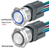 UL Listed 22mm Push Button Switch 15A 110V-120v Latching 2NO
