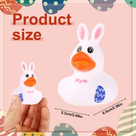 12pcs Easter Rubber Ducks, Mini Easter Bunny Rubber Duck Little Kids Bath Toy Small Tiny Assorted Rabbit Rubber Duckies Cute Bath Tub Duck for Easter Basket Fillers Party Favors Decoration Supplies