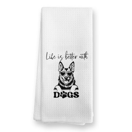TopXmai German Shepherd Gifts Kitchen Towels, German Shepherd Dog Hand Towels for Bathroom, German Shepherd Decor Dish Towels Tea Towels for Kitchen, Dog Kitchen Bathroom Decor, 16x24 Inch