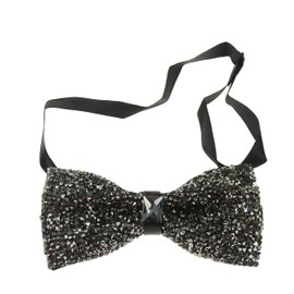 Sparkly Crystal Rhinestone Diamante Mens Adjustable Pre Tied Formal Groom Groomsmen Wedding Evening Party Prom Gala Prom Dinner Jacket DJ Dickie Tuxedo Solid Plain Satin Bow Tie Bowtie Dark Grey