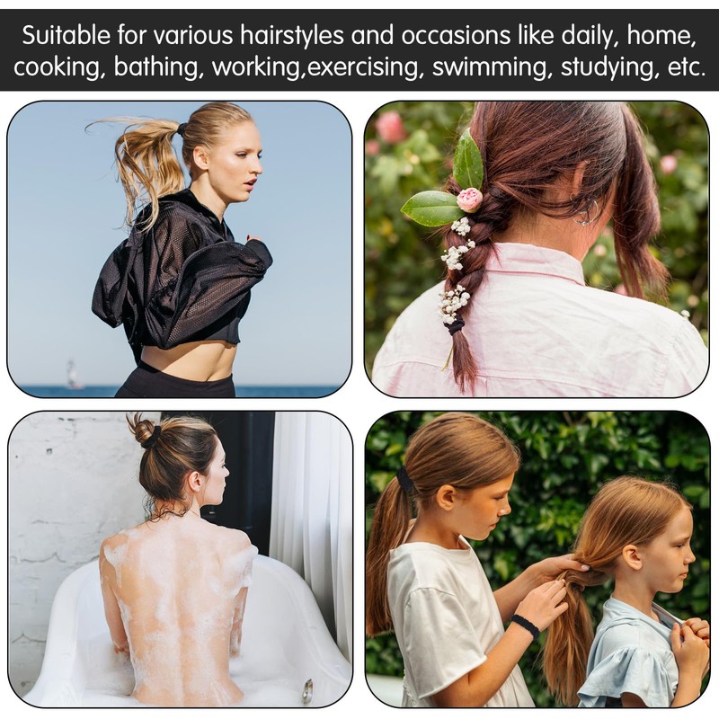 10 Pcs Black Scrunchie for Women, Ymapinc Elastic Black Hair