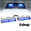 Afurkuot 2-in-1 Blue LED Warning Dash Windshield Strobe Lights, 26