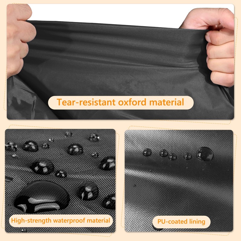 STARTWO Grill Cover for Built-in Double Side Burners,Black Heavy Duty