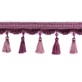 HedongHexi - Flecos de borla de 5.25 yardas x 4 pulgadas, adornos de flecos de lujo hechos a mano con abalorio para decoración de sofá y vestido