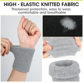 OzEssence 6 Pcs Absorbent Wrist Sweatbands, Men and Women Sports Tennis Sweatbands, Wrist Band Suitable for Fitness Running Ball Games for Passion Sports People (Black White Gray)