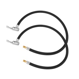 ACROPIX 60cm Universal Car Tire Valve Connect Air Chuck Inflator Pump Extension Hose Adapter Black - Pack of 2