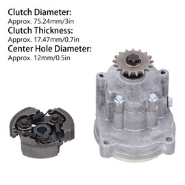 Gear Box Kit 17T Housing Replacement for 43cc PIT Pocket Bike Quad T8F Chain Compatible