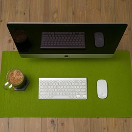 Mokoboho Felt Desk Pad- 31x16 with Non-Slip Backing (Green)