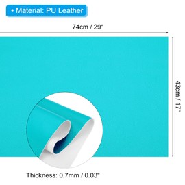 PATIKIL 29x17x0.03 Inch PU Leather Sheets, Soft Colored Faux Goat Grain PU Leather Sheet Repair Fabric Patch for Book Binding, Repairing, Crafting, Sewing, Lake Blue