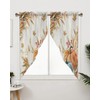 Swag Curtain,Fall Thanksgiving Watercolor Pumpkin Kitchen Valances Rod Pocket Curtains