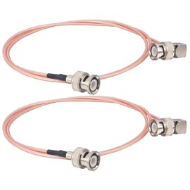 Boobrie 2 x RG316 BNC Cable BNC Male to BNC Male Right Angle Cable 1m BNC to BNC Male Low Loss Coaxial Cable 50ohm BNC 90 Degree Angle HD-SDI Cable for CCTV Video Signals