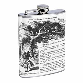 Alice In Wonderland Tenniel Cat Flask 8oz D-131