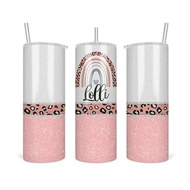 Leopard Lolli Tumbler - Lolli Rainbow Tumbler - Mothers Day Gifts Lolli - Leopard Rainbow Lolli Travel Cup - Tumbler With Straw And Lid - 20 Oz - Insulated Stainless Steel