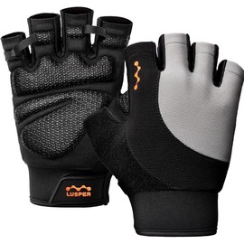 Lusper Workout Gloves for Men and Women, Full Palm Protection Weight Lifting Gloves, Gym Gloves for Training, Cycling, Fitness,Exercise Hanging, and Pull Ups - Size: Large